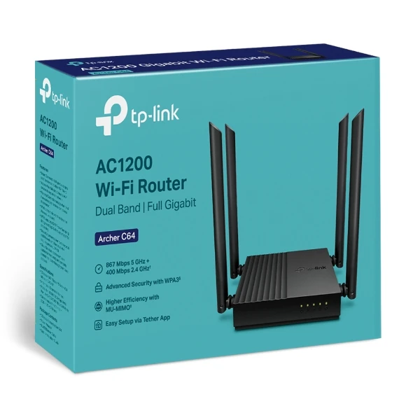 TP-Link AC1200 Wi-Fi Dual-Band Router Archer C64 (Ver.1.0)
