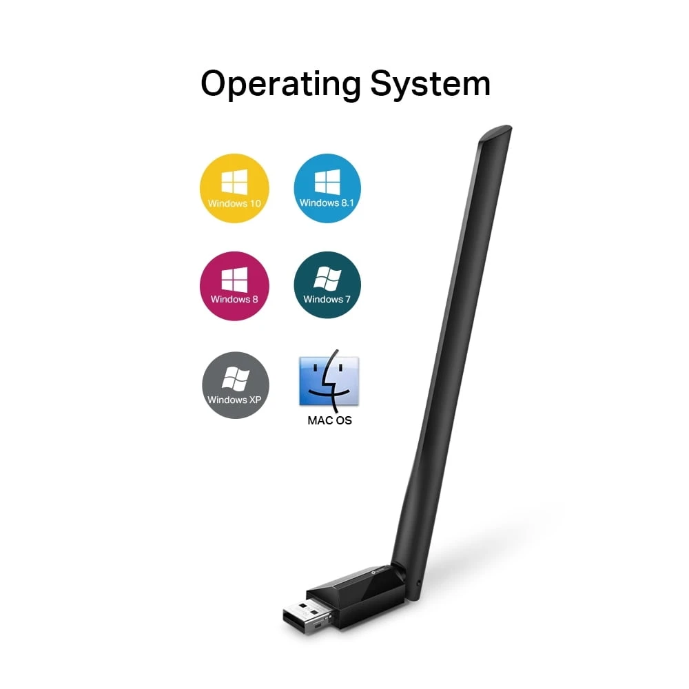 TP-Link AC600 High Gain Wireless Dual Band USB Adapter [Archer T2U Plus]