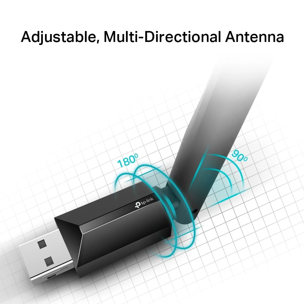 TP-Link AC600 High Gain Wireless Dual Band USB Adapter [Archer T2U Plus]