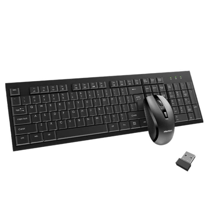 Meetion 2.4 جيجا هرتز الماوس اللاسلكي ولوحة المفاتيح - C4120 Little Black