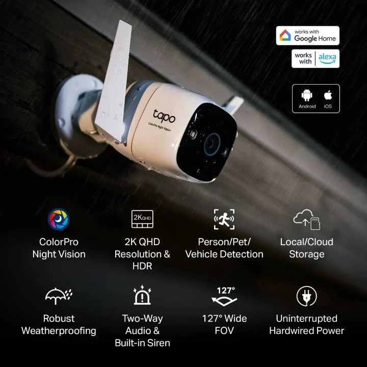 TP-LINK TAPO C325WB COLORPRO 2K QHD كاميرا خارجية
