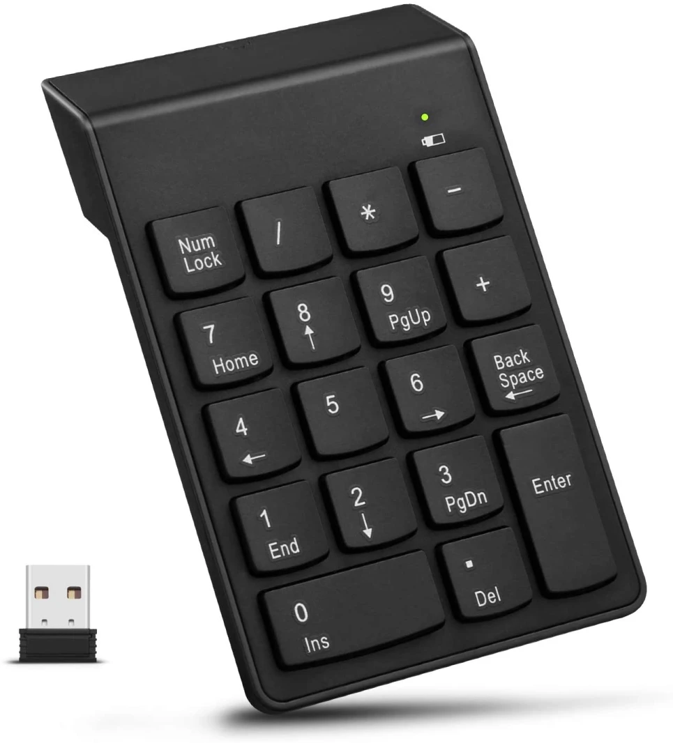 رقم لوحة المفاتيح الرقمية اللوحة اللاسلكية USB 2.4 جيجا هرتز 18 مفتاح