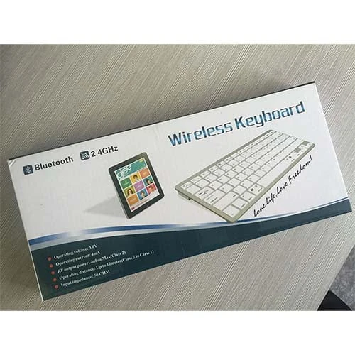لوحة مفاتيح Bluetooth اللاسلكية Mini لـ (تصميم MAC / Apple العربي) - Silver [BK 3001]