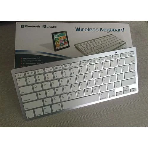 لوحة مفاتيح Bluetooth اللاسلكية Mini لـ (تصميم MAC / Apple العربي) - Silver [BK 3001]