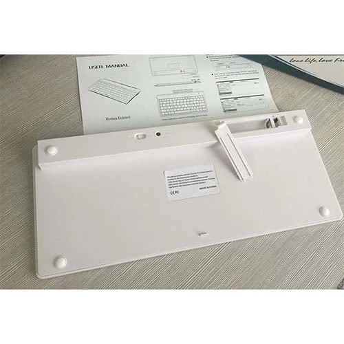 لوحة مفاتيح Bluetooth اللاسلكية Mini لـ (تصميم MAC / Apple العربي) - Silver [BK 3001]