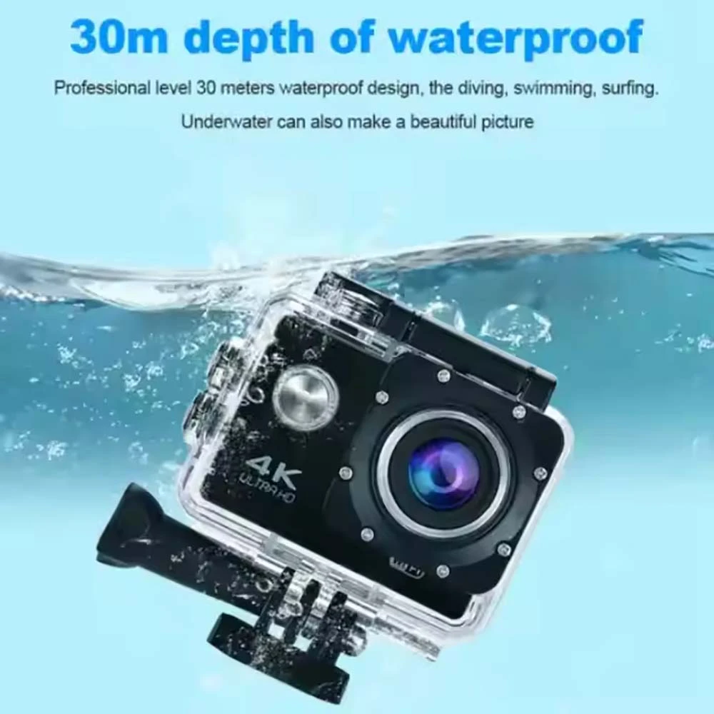 كاميرا مقاومة للماء 4K مع الملحقات