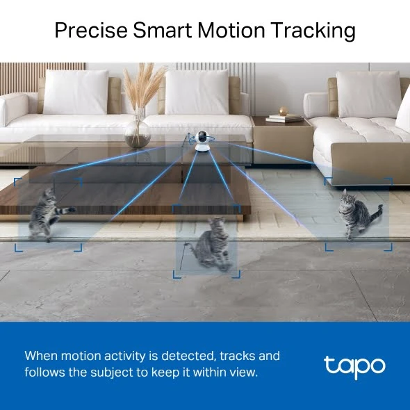 TP-Link Tapo C220 PAN/TILT Home Security Wi-Fi Camera-2K QHD– Audio Audio