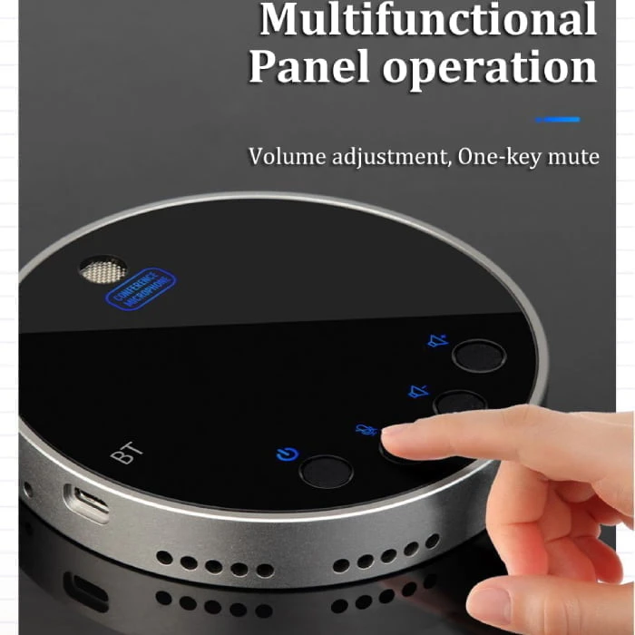 USB Conference speaker with built microphone { supports Bluetooth – omni-directional – small and compact design }