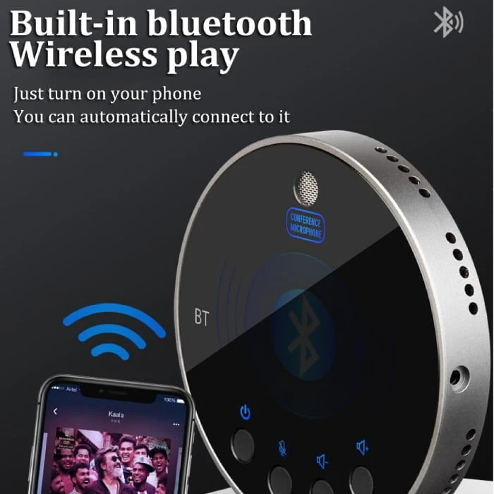 USB Conference speaker with built microphone { supports Bluetooth – omni-directional – small and compact design }