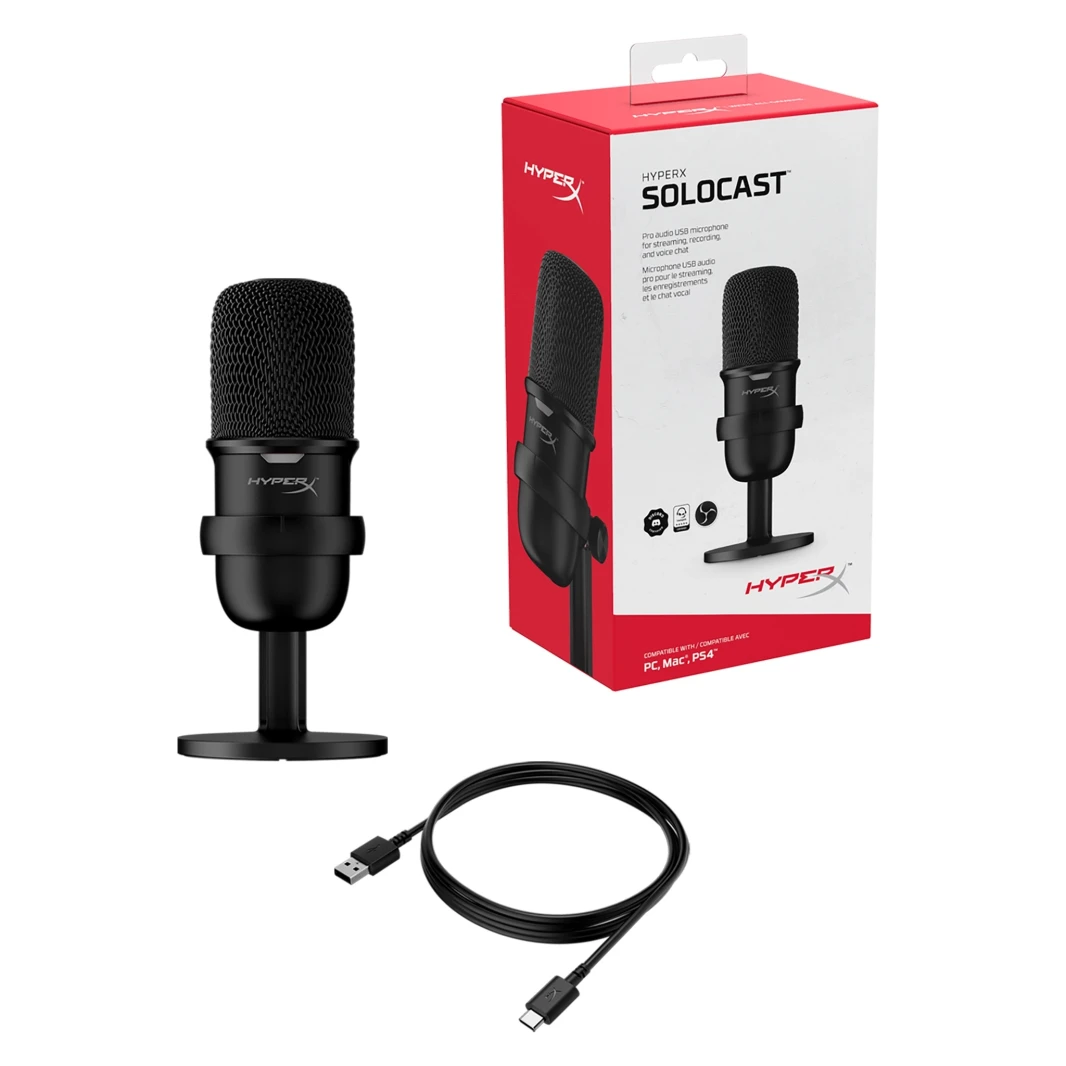solocast hyperx (كبل USB Type-C // استشعار TO-to-MUTE) [HMIS1X-XX-BK/G-4P5P8AA]