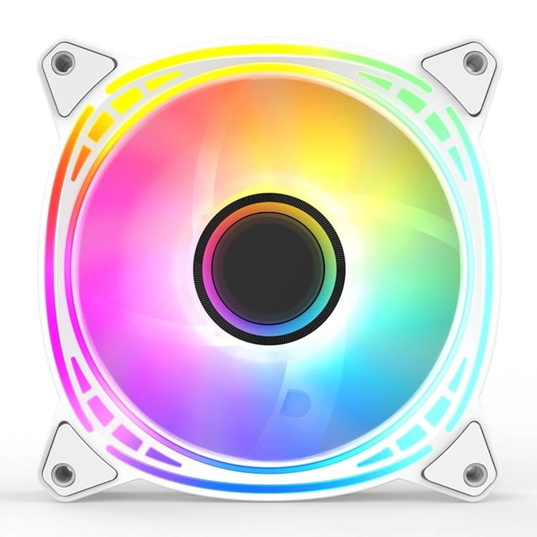 Huntkey GX120 Argb Arctic Circle PC Fan 120mm 1200 دورة في الدقيقة - أبيض