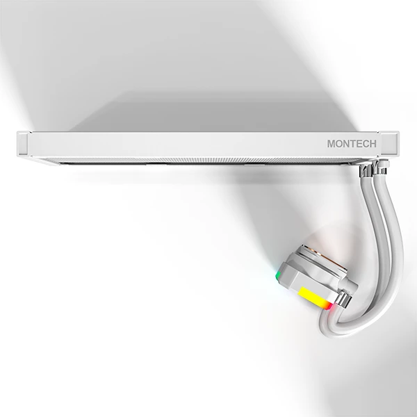 Montech Hyperflow Argb 360 - AIO CPU Cileer Cooler ، Intel & AMD متوافق | محسّن 3100 دورة في الدقيقة مضخة مياه تصميم رائع - أبيض