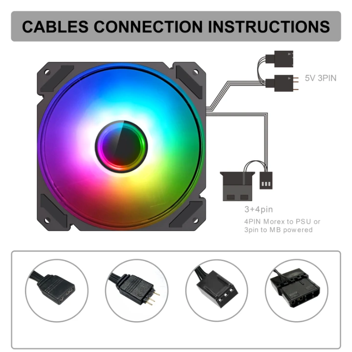 Gamemax Argb 12cm Swittop Cooling Fan - Fn12RainBow C9 Infinity