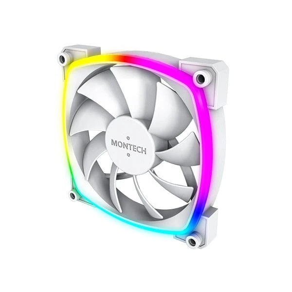 Montech Case Fan - White Color - ArgB Lighting - AX120 PWM