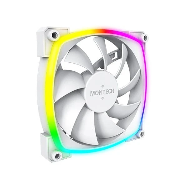 Montech Case Fan - White Color - ArgB Lighting - AX120 PWM