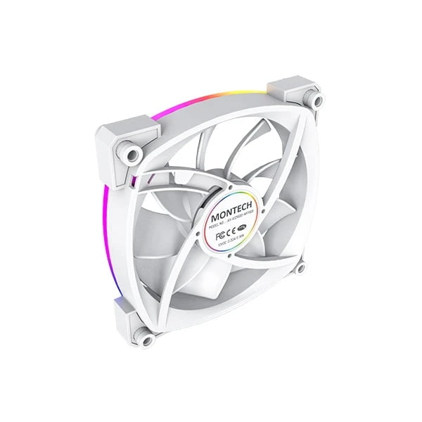 Montech Case Fan - White Color - ArgB Lighting - AX120 PWM