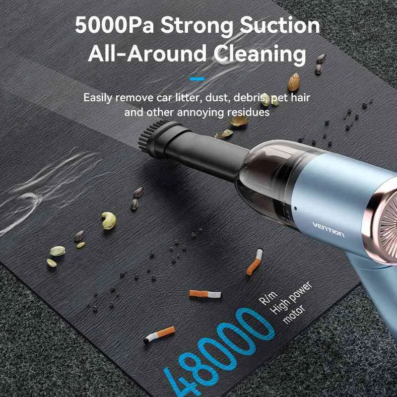 Vention Portable Car Vacuum Cleaner - Black/Blue - Krab0
