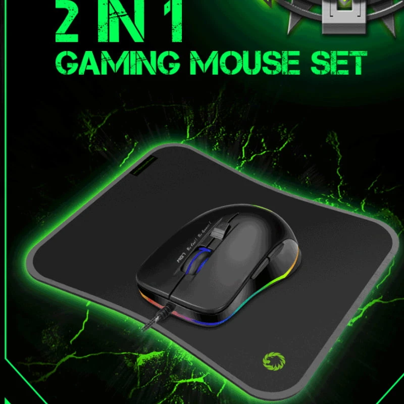 Gamemax Gaming Mouse and Mouse Pad - ما يصل إلى 3200 نقطة في البوصة مستشعر الماوس - Mg7