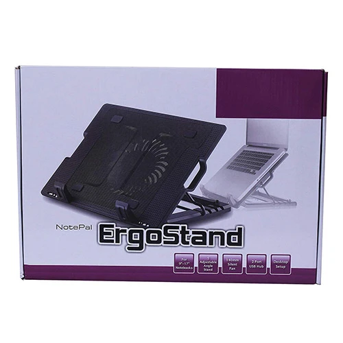 Ergostand 13 ″ -17 "1-fan دفتر/لوحة تبريد الكمبيوتر المحمول | 1*140mm مروحة-أسود (NB339)