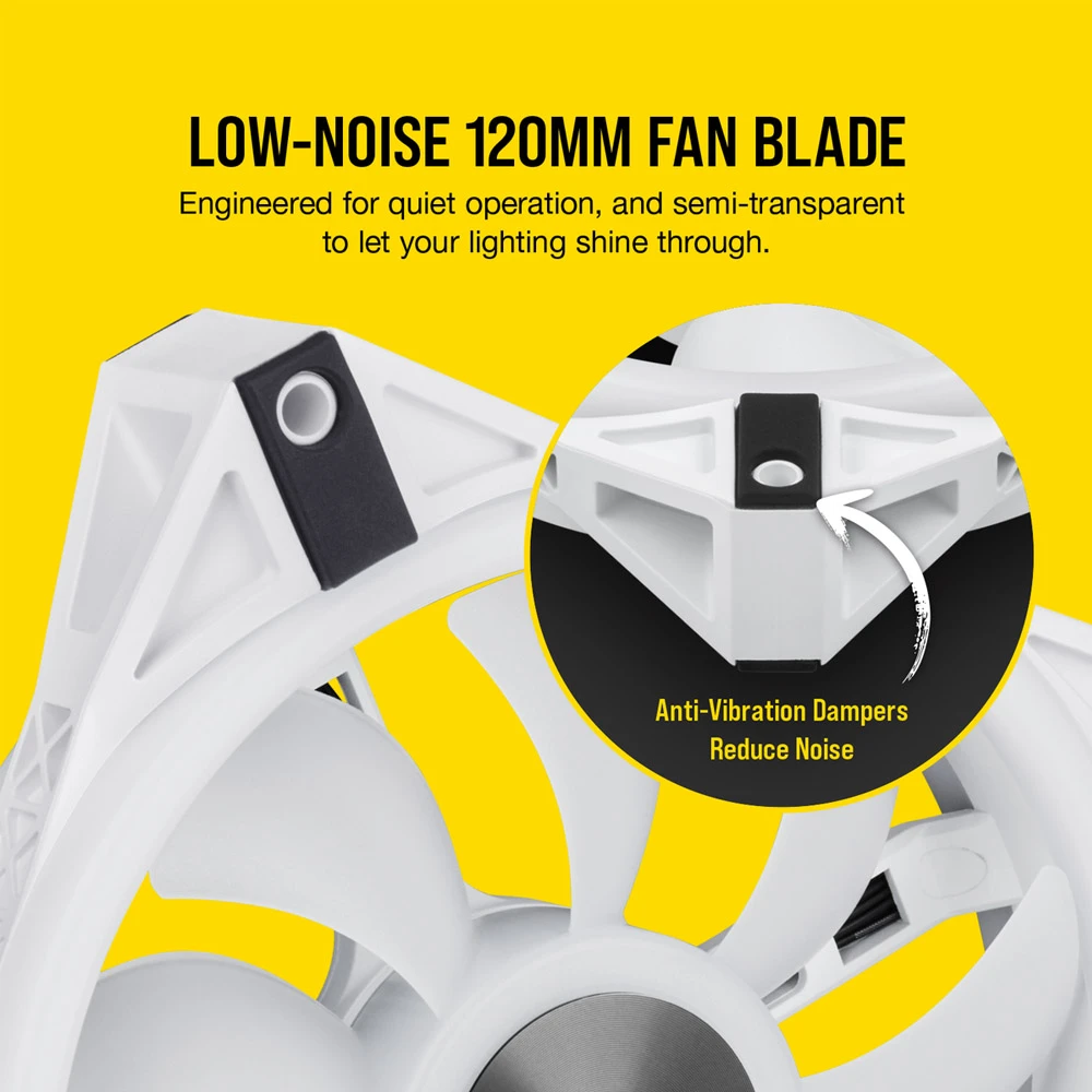 Corsair ICUE QL120 RGB 120mm PWM White Fan-Pack Single [CO-9050103-WW]
