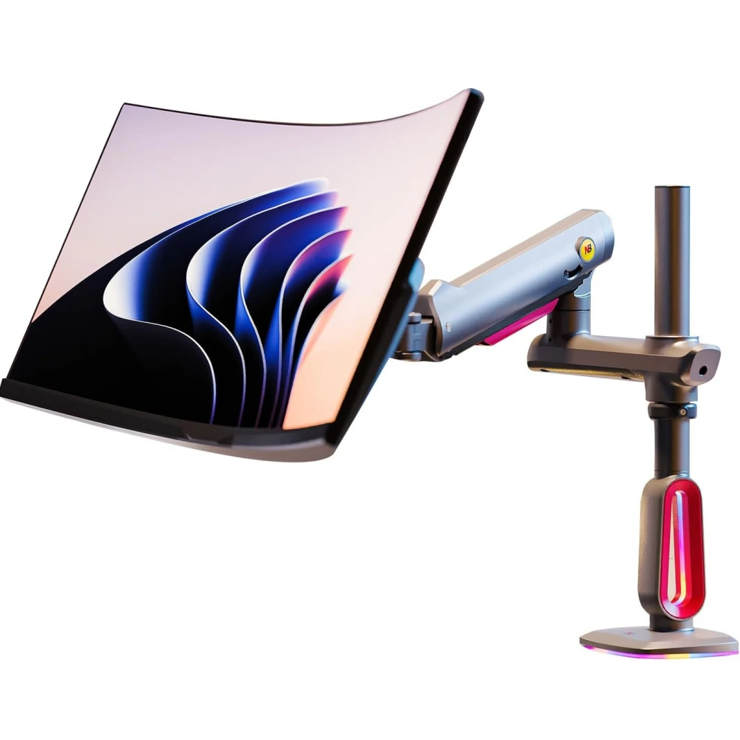 NB North Bayou L70 Gaming Monitor-Arm-Arm RGB Mount-32 بوصة تصل إلى 60 بوصة-Vesa 75/100 مم-حمولة حامل ثقيلة تصل إلى 20 كجم
