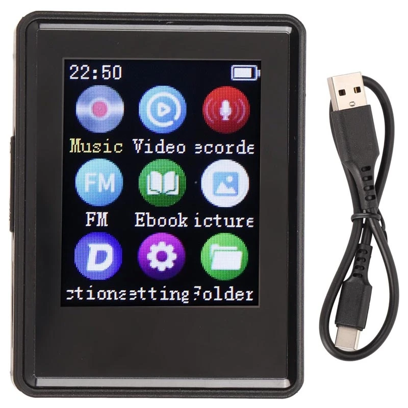 Mini Portable MP3 Player Digital LCD Screen (Music / Video / Recorder / Support microSD / AUX / Black)