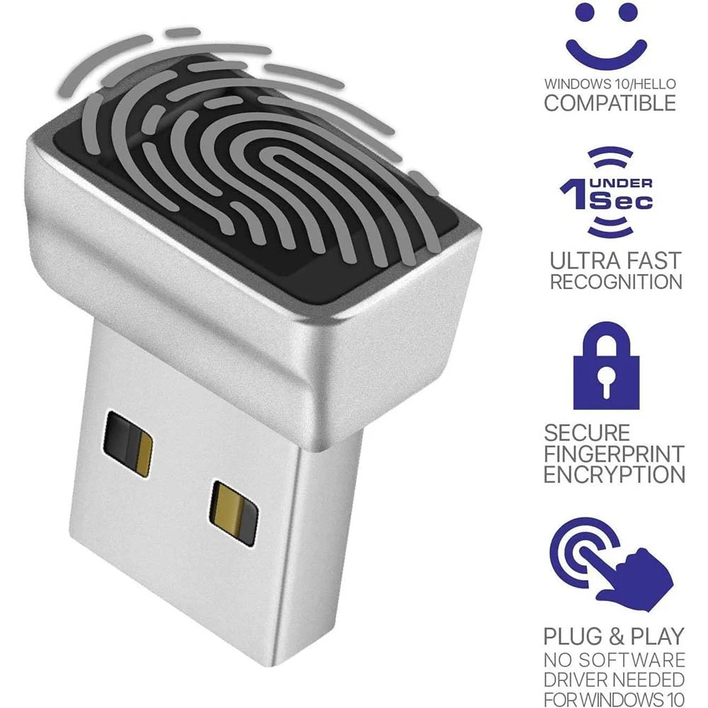 وحدة قارئ بصمات الأصابع USB لعمل قفل الأمان لنظام التشغيل Windows 10 و Windows 11