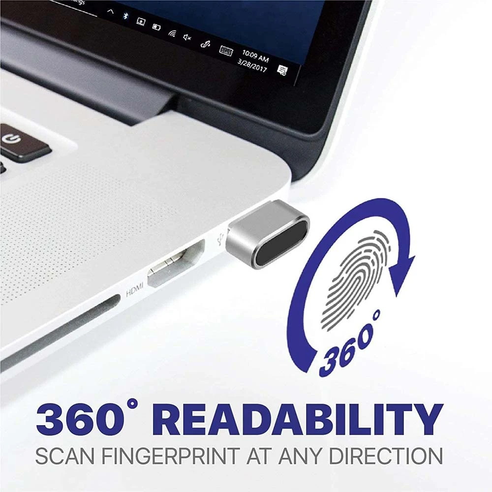 وحدة قارئ بصمات الأصابع USB لعمل قفل الأمان لنظام التشغيل Windows 10 و Windows 11