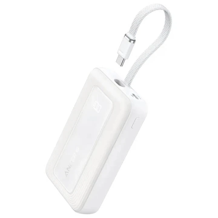 Anker Zolo Power Bank 20000mah 30W-Cable USB-C Cable A1689H21-أبيض