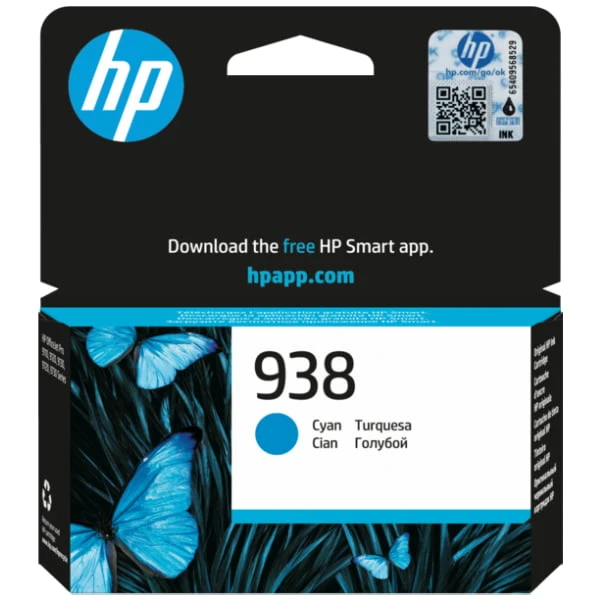 HP 938 cyan Original Ink Cartridge for HP OfficeJet Pro 9110, 9120, 9130, 9720, 9730 series – 4S6X5PE