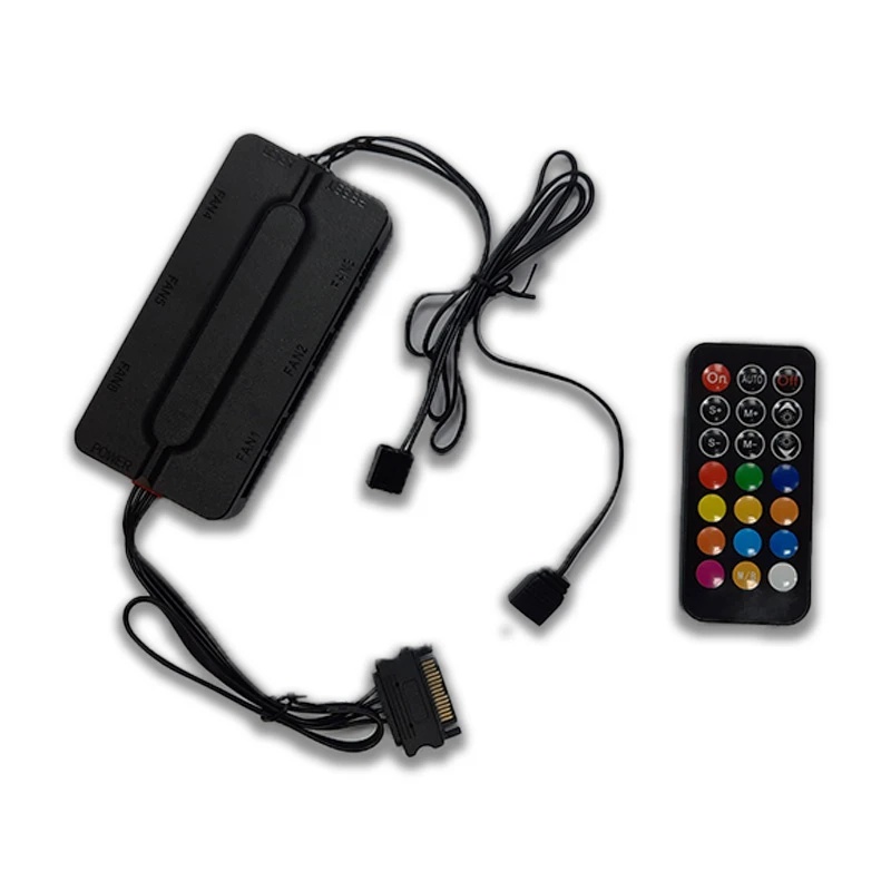 Huntkey Fan Controller Argb Hub مع جهاز التحكم عن بُعد