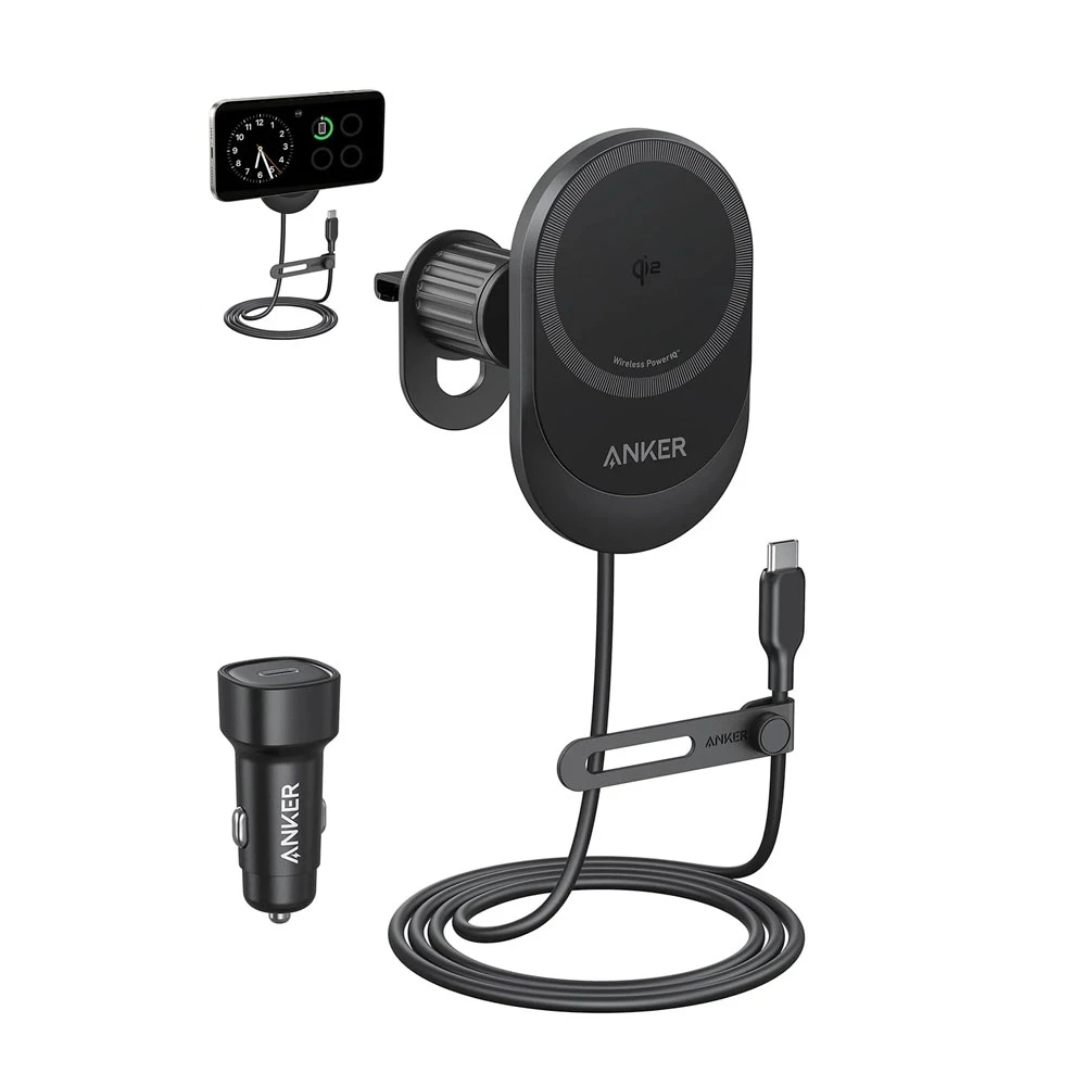 ANKER MAGGO 15W الشاحن اللاسلكي (CABLE PAD / BLUSTING في USB-C) مع محول CAR [B2932111]