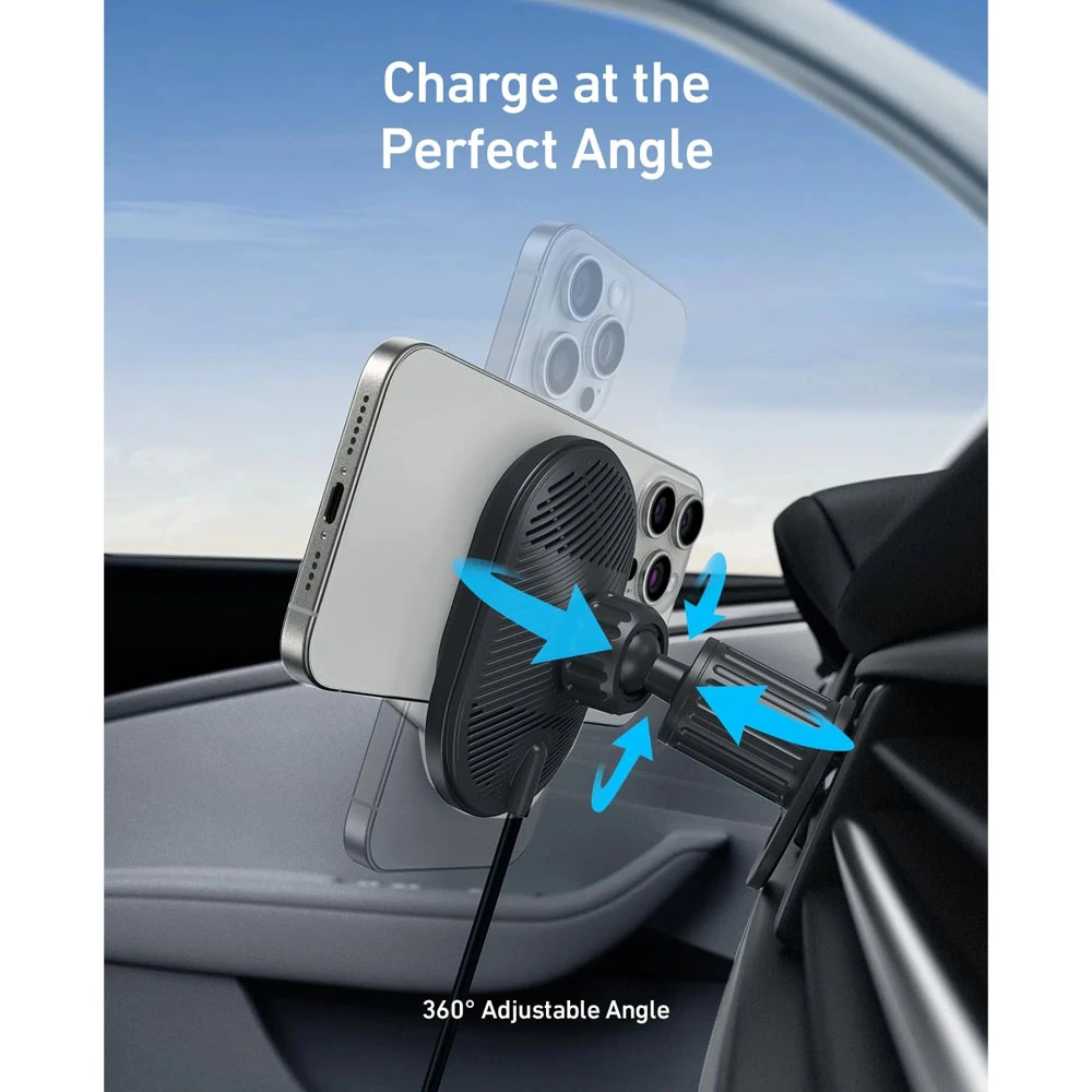 ANKER MAGGO 15W الشاحن اللاسلكي (CABLE PAD / BLUSTING في USB-C) مع محول CAR [B2932111]