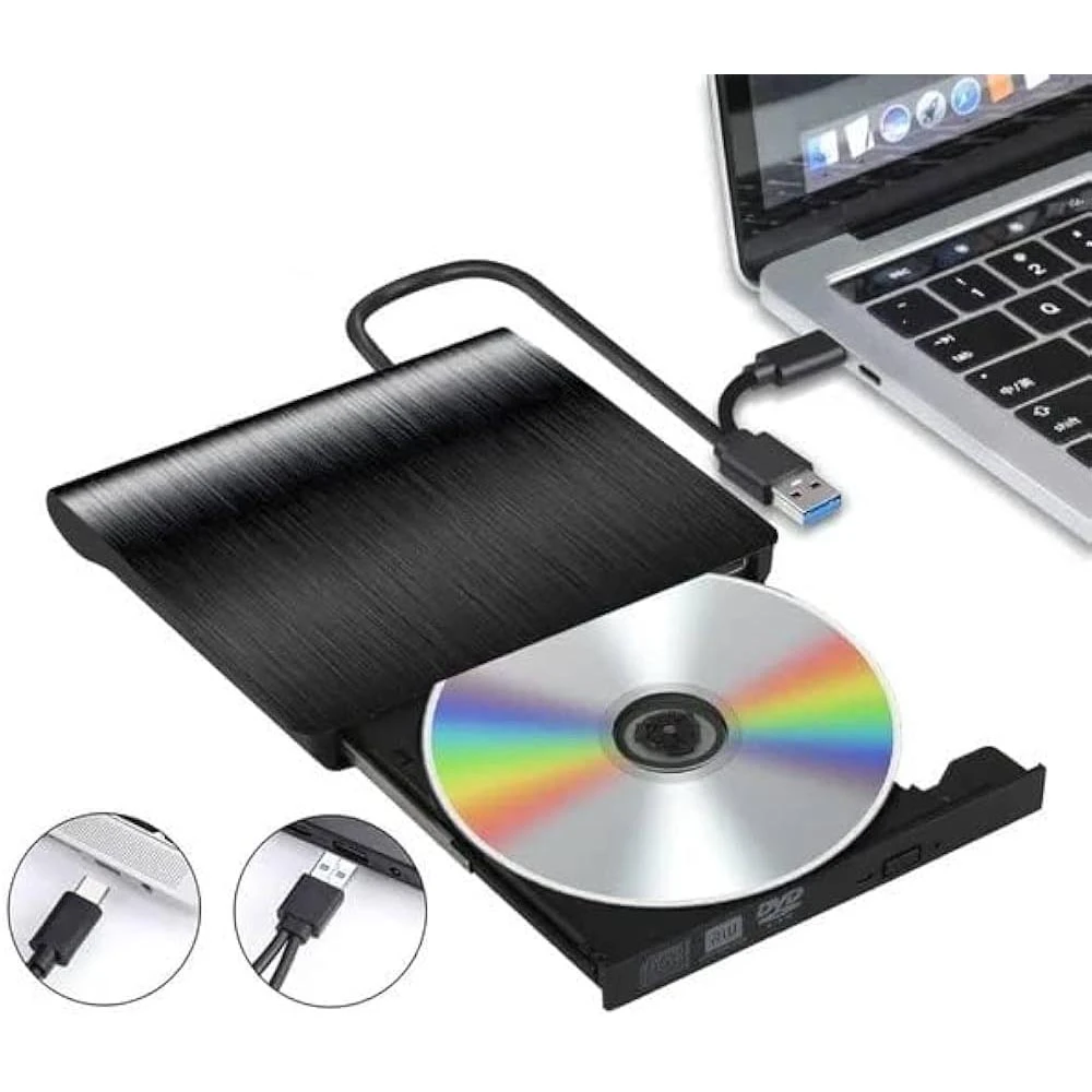 محرك أقراص DVD الخارجي المحمول (USB 3.0 + Type-C) [HI-0301-EDD]