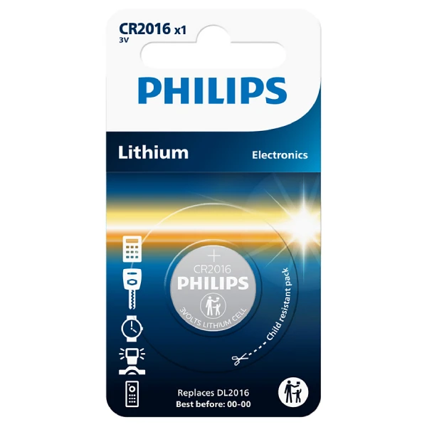 Philips lithium mini cell (button) Batteries – CR2016