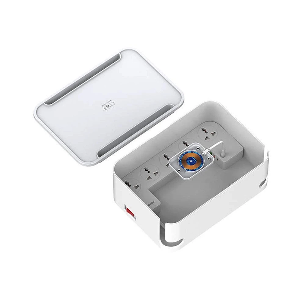LDNIO 2500W Series Defender Series Strip Management Management Strip (5-Socket / 2-USB / 1-Type-C / 15W شاحن لاسلكي / سلك الطاقة 2M) [SN5310W]