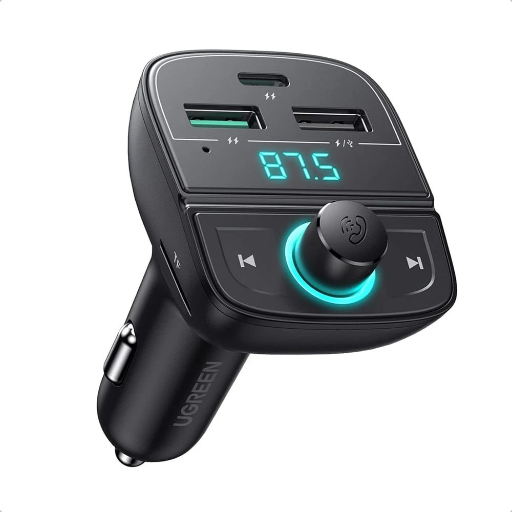 UGREEN 80910 Bluetooth FM محول شاحن سيارة الإرسال