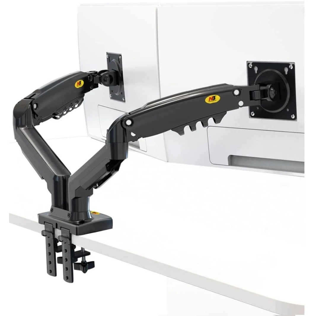 NB North Bayou F160 Dual Monitor Arm مع ربيع الغاز لشراء 17-27 "
