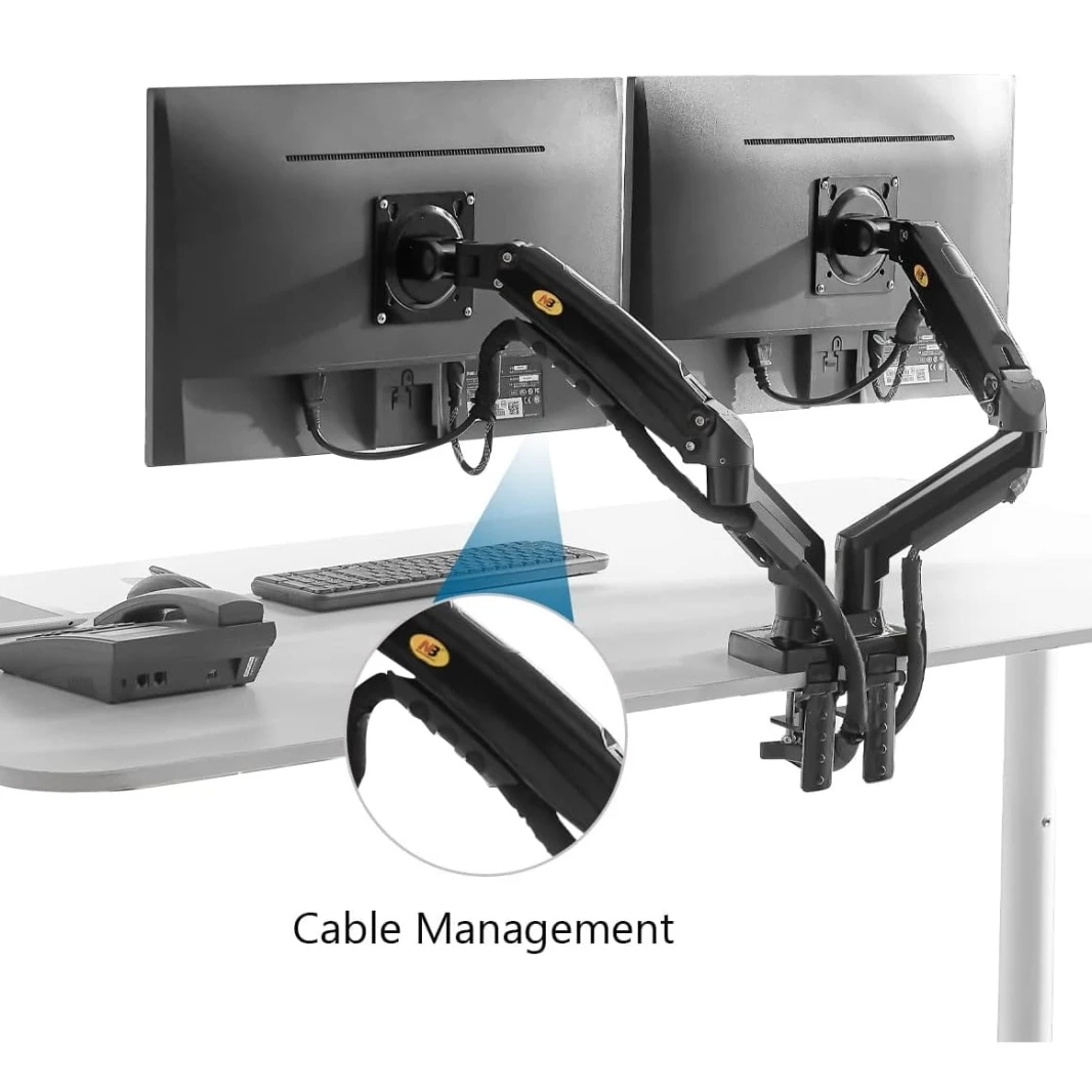 NB North Bayou F160 Dual Monitor Arm مع ربيع الغاز لشراء 17-27 "