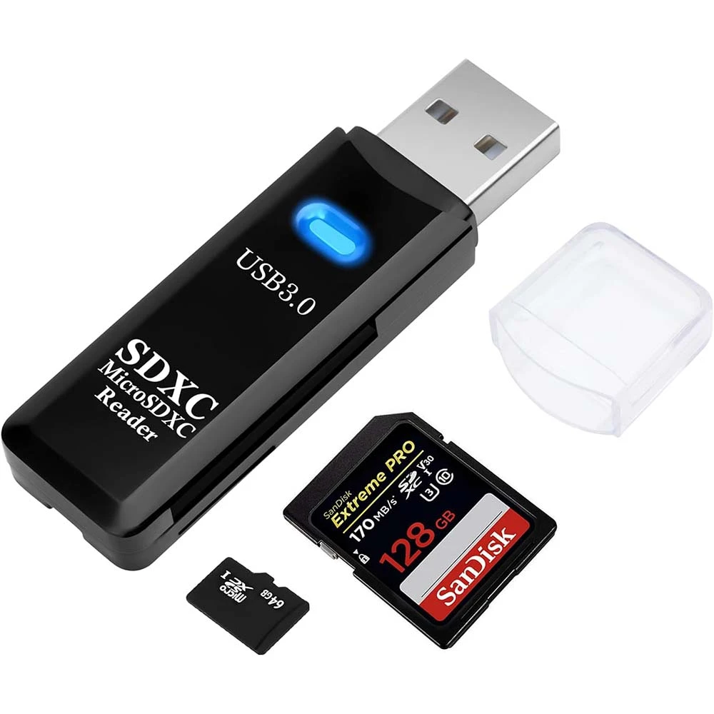USB 3.0 2 In 1 Card Reader SD And Micro SD Cars TF Reader Adapter