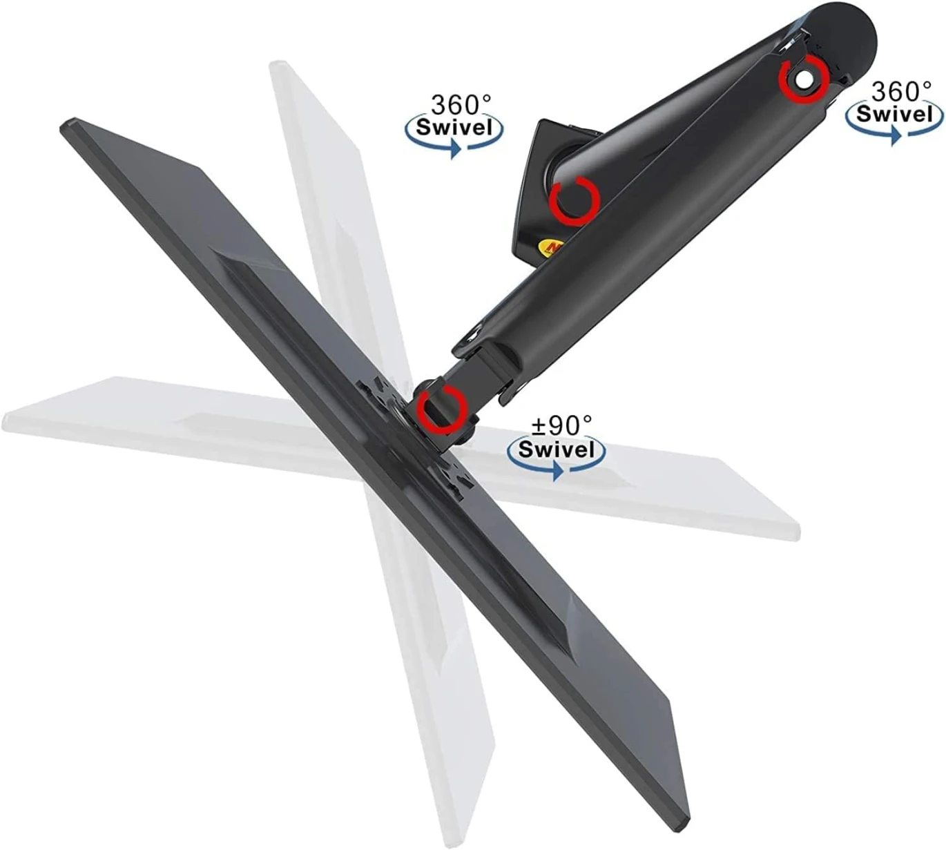 NB North Bayou F80 ARMING ARM مع ربيع الغاز للشاشات 17-30 "