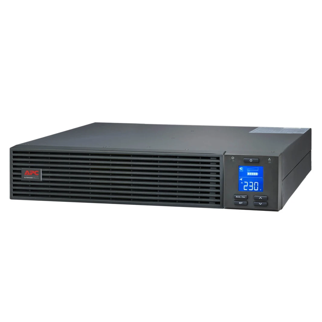 APC EASY UPS عبر الإنترنت (3000VA / 2400W / Rackmount 2U / 230V / 6x IEC C13 + 1X IEC C19 Outlets / SHALKENT CART SLOT / LCD / W / O مجموعة السكك الحديدية) [SRV3KRI]