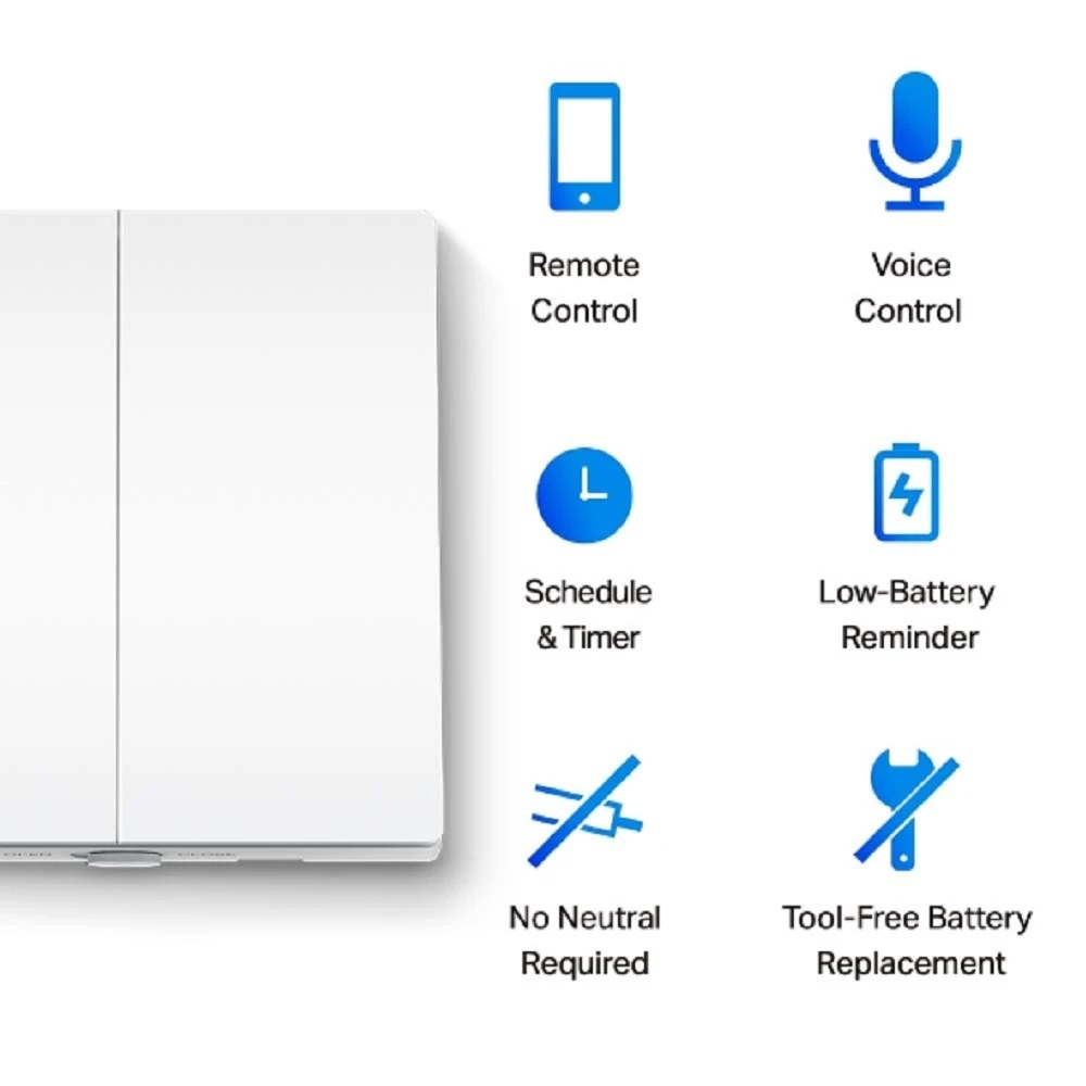 TP-Link Tapo Smart Light Switch 2 Gang 1 Way Tapo S220
