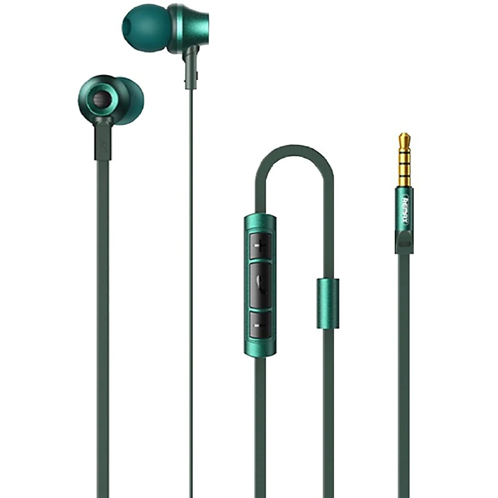 Remax Metal Wired 3.5 Jack Earphone RM-610D Green