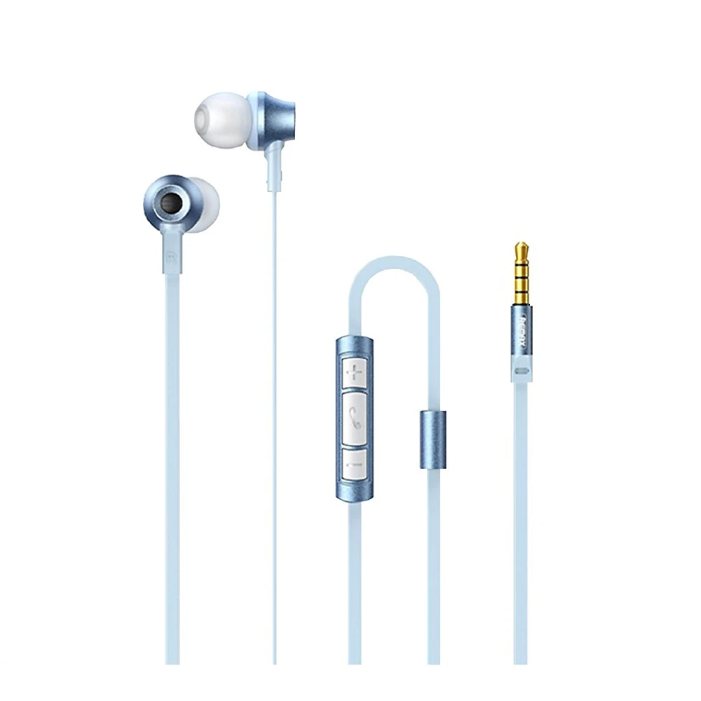 Remax Metal Wired 3.5 Jack Earphone RM-610D Blue
