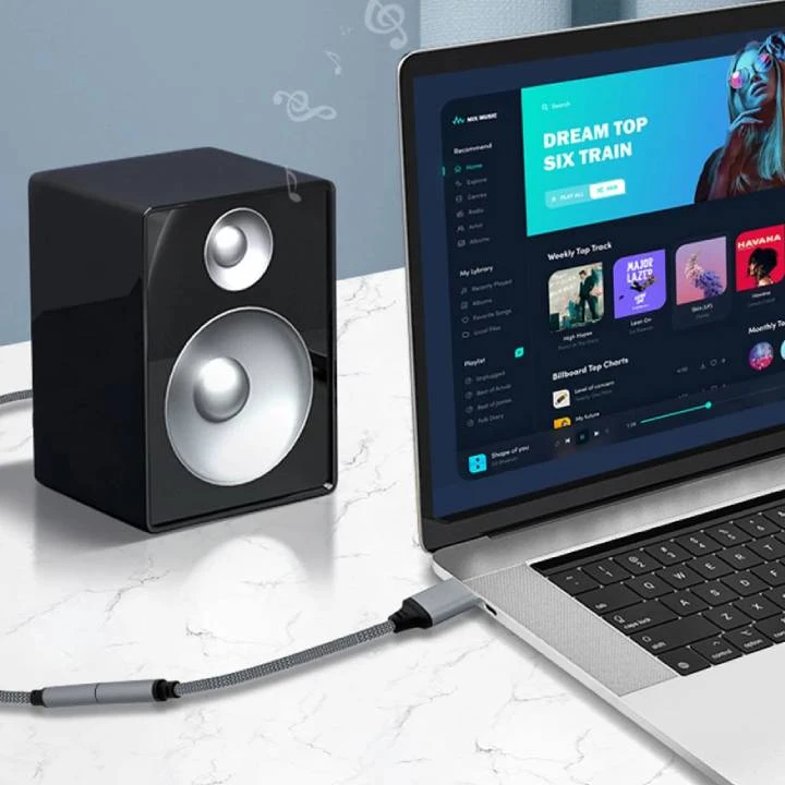 كابل محول بطاقة الصوت الخارجي USB-USB-A إلى مقبس واحد 3.5 مم