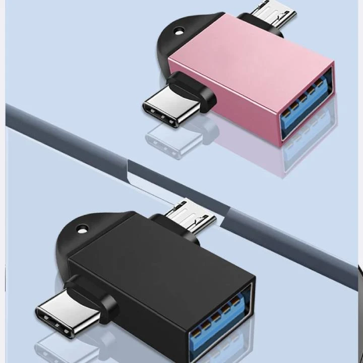 محول OTG مع موصلات Type-C و Micro-USB