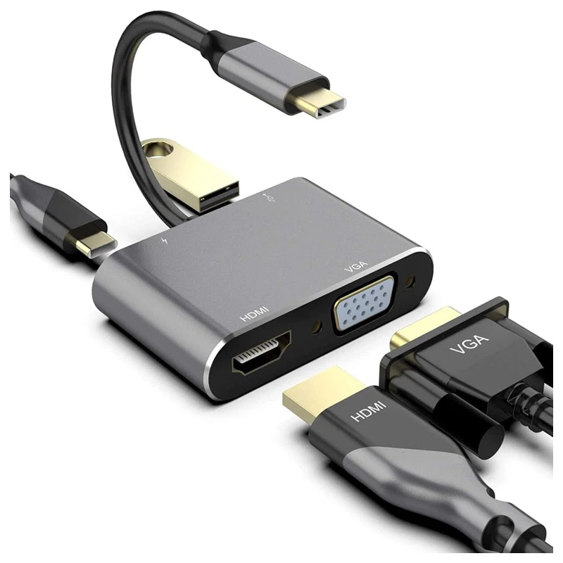 محول USB Type-C إلى (HDMI / VGA / USB / Type-C Charger)