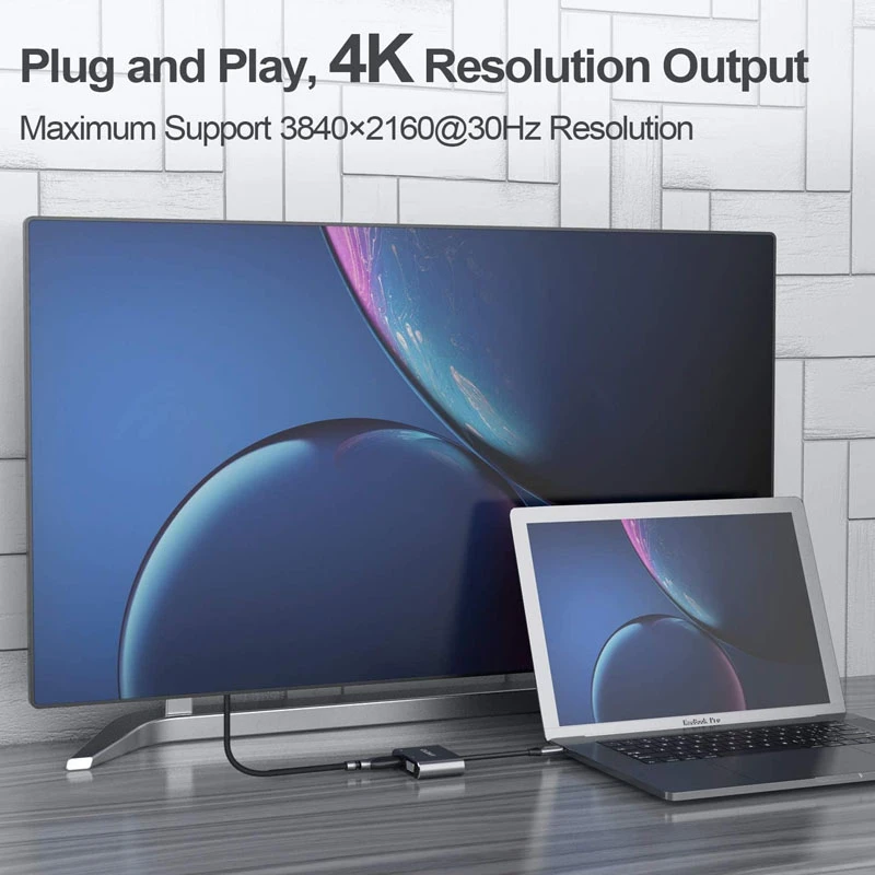 محول USB Type-C إلى (HDMI / VGA / USB / Type-C Charger)