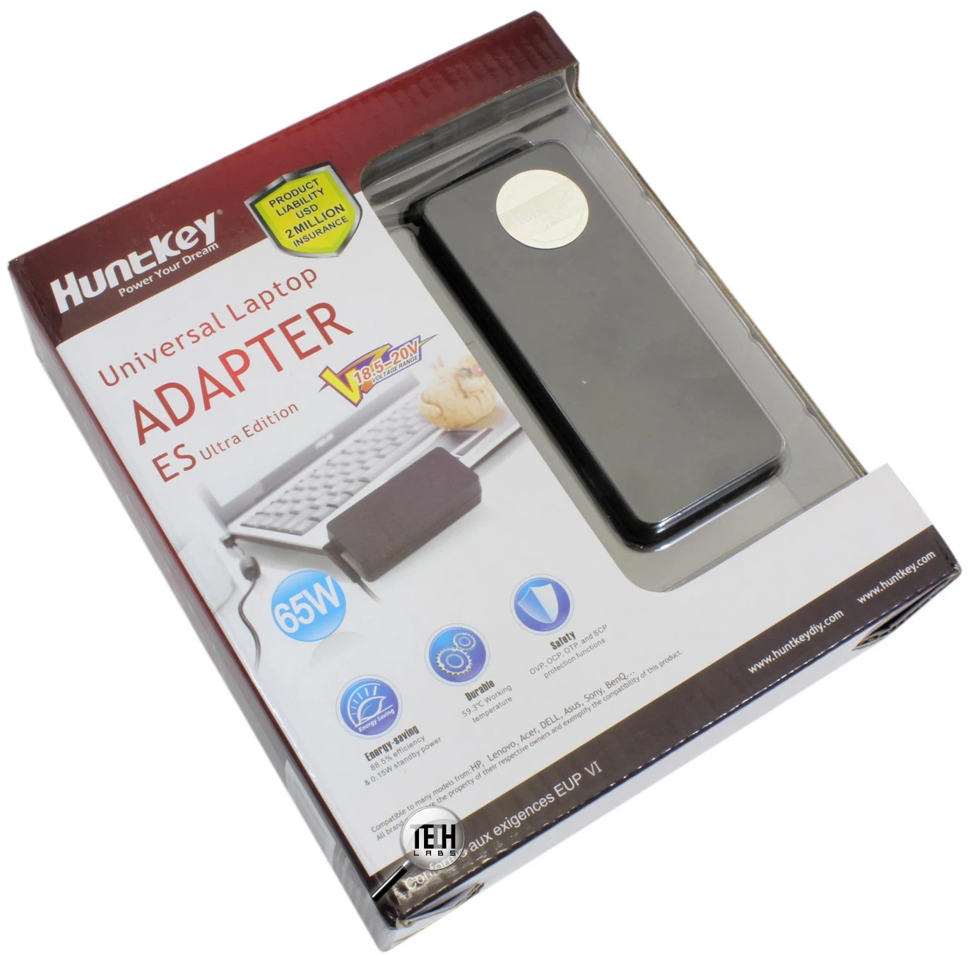 HuntKey Universal Laptop Charger  Adapter Ultra Edition 65W ( 18.5 – 20V ) HKA06519533-8J
